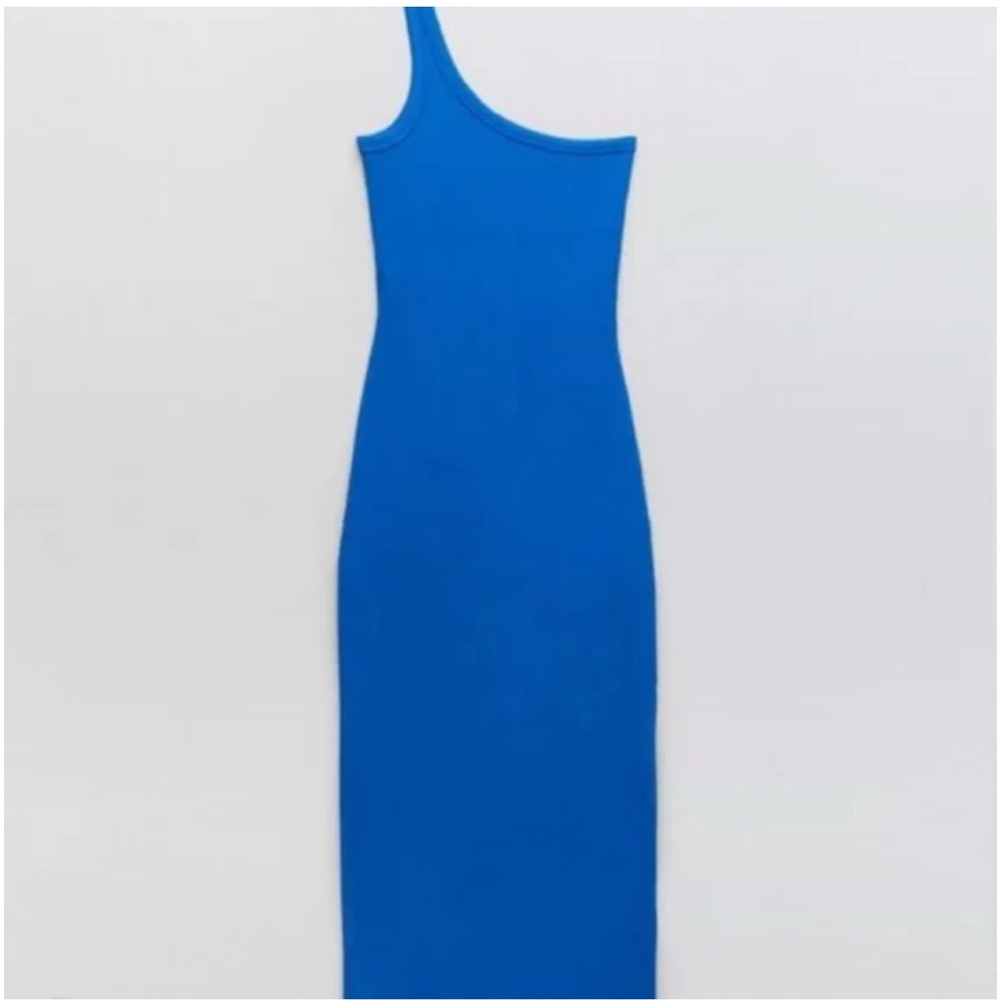Zara Vibrant Blue One-Shoulder Dress